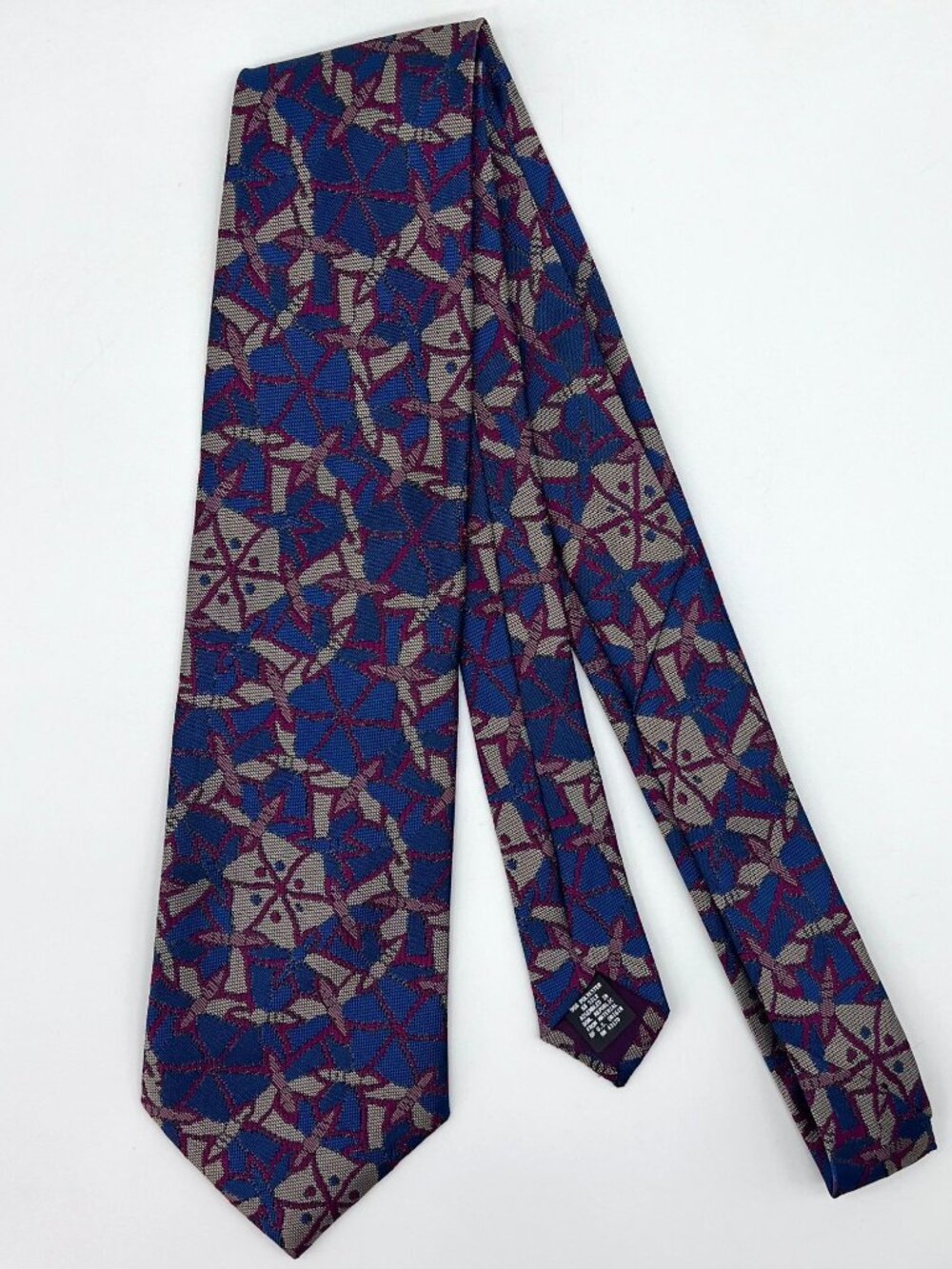 Blue Purple Vintage Tie Italianissimo Silk Blend